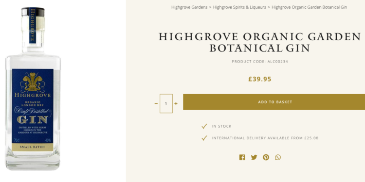 El príncipe Carlos de Inglaterra presenta una ginebra orgánica